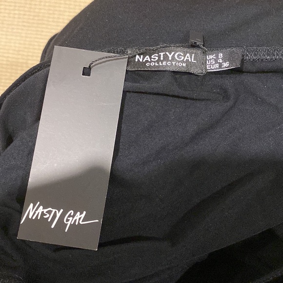 NASTY GAL 1 SLEEVE BODY SUIT NWT UN BLACK - Picture 5 of 8